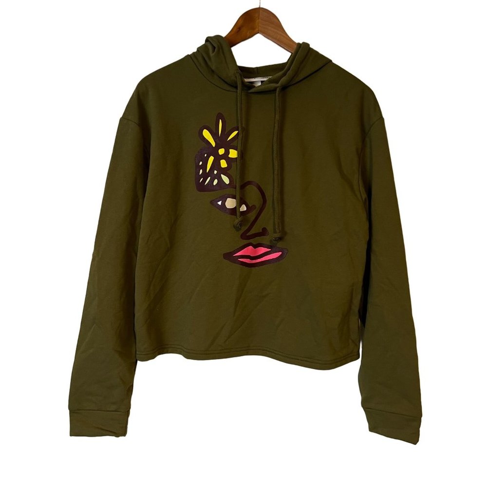 LGBTQ Take Pride Hoodie Sweatshirt Crop Womens Size Small Pullover Graphic Green